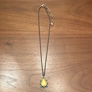 Sabika Gold and Turquoise Teardrop Necklace